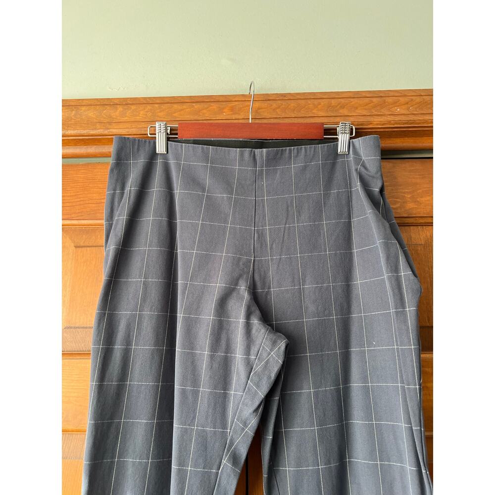 A New Day Plaid High Rise Skinny Ankle Pants Blue Gray Stretch Cotton Size 16 - Picture 3 of 10